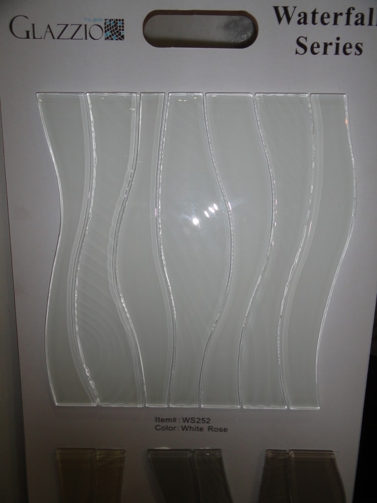 Glazzio Waterfall Series — White Rose tile sample