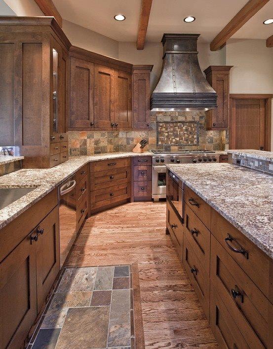 Modern kitchen with stone countertop island
